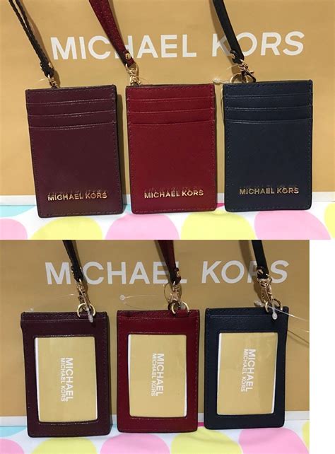 id holder necklace michael kors|Leather Lanyard ID Case .